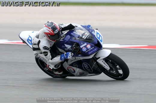 2010-06-26 Misano 0948 Rio - Supersport - Free Practice - Bastien Chesaux - Honda CBR600RR